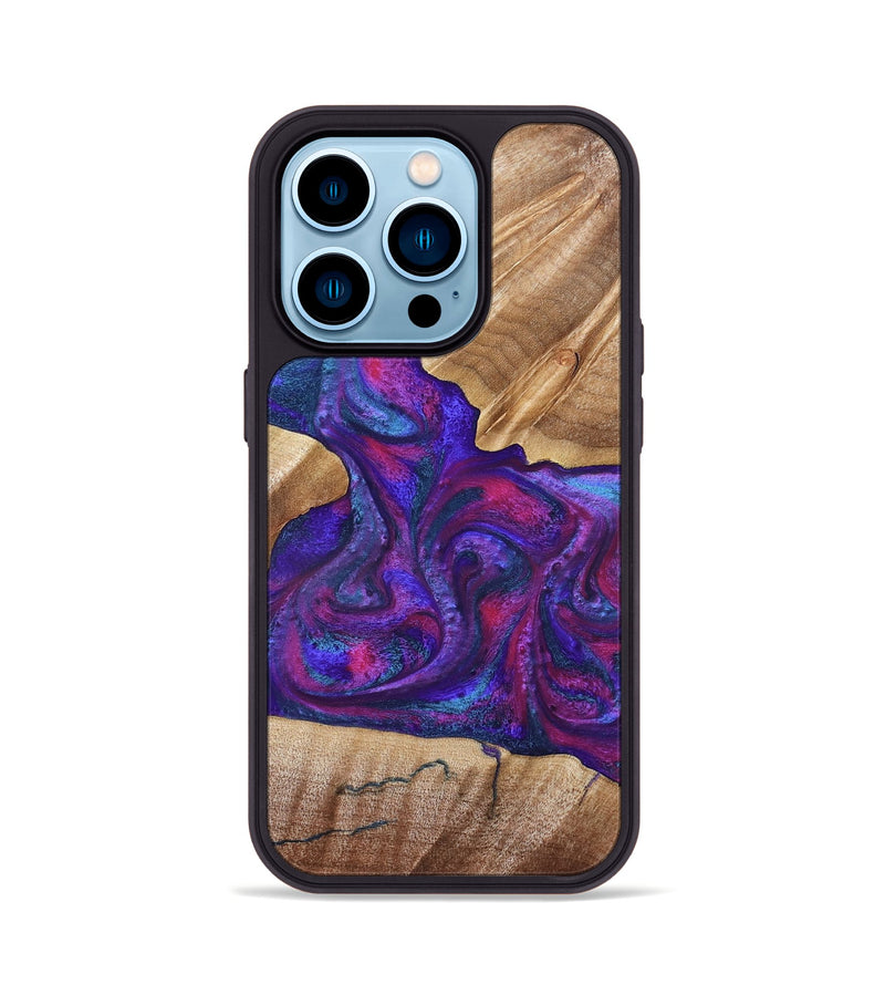 iPhone 14 Pro Wood Phone Case - Vina (Purple, 832721)