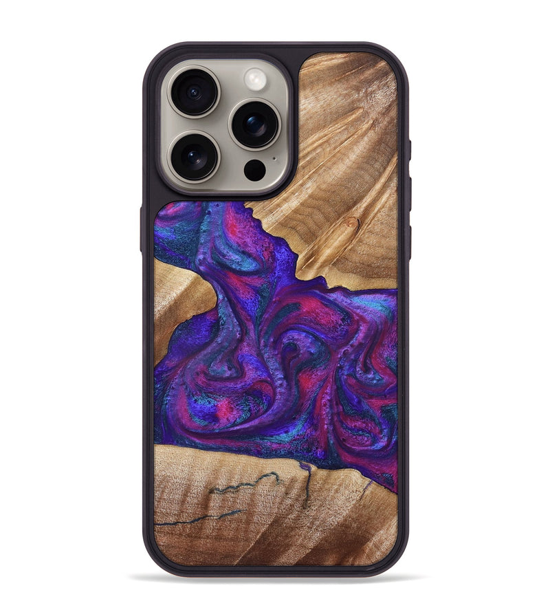 iPhone 15 Pro Max Wood Phone Case - Vina (Purple, 832721)