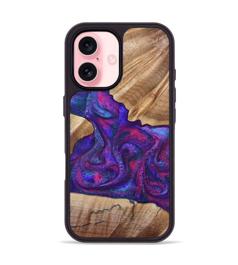iPhone 16 Wood Phone Case - Vina (Purple, 832721)