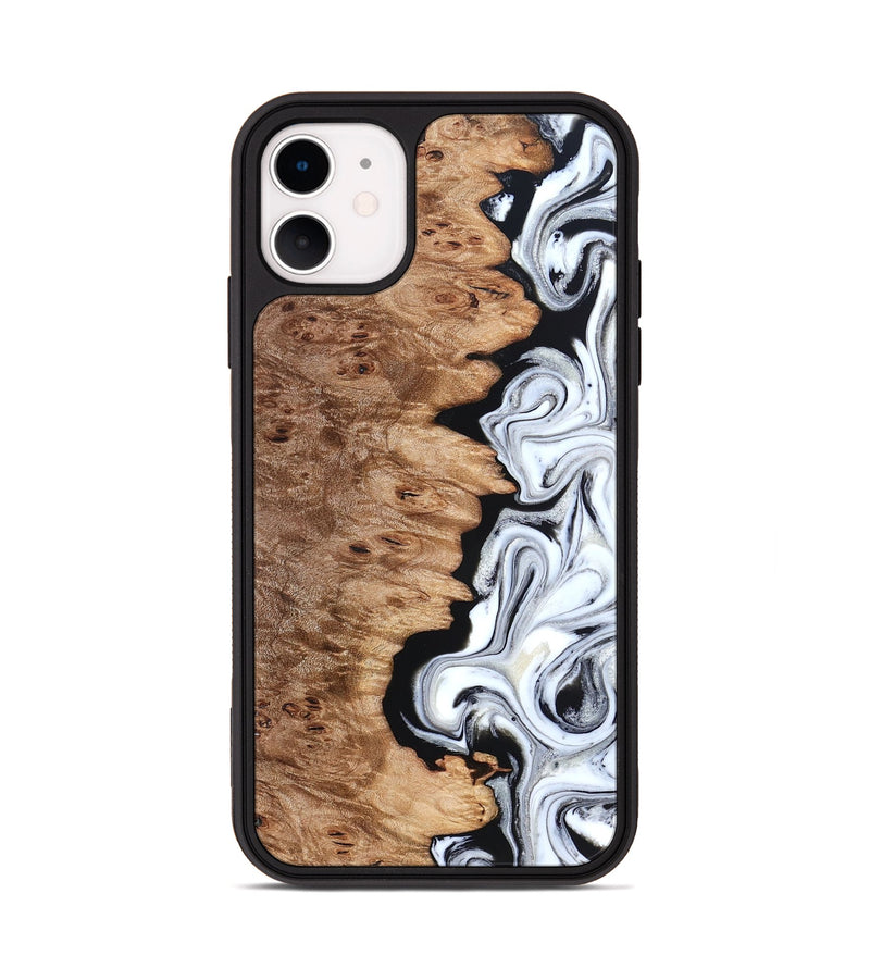 iPhone 11 Wood Phone Case - Kayli (Black & White, 832723)