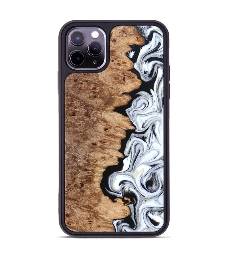 iPhone 11 Pro Max Wood Phone Case - Kayli (Black & White, 832723)