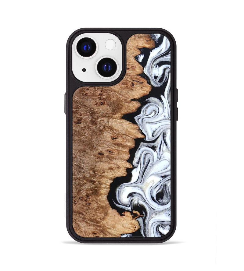 iPhone 13 Wood Phone Case - Kayli (Black & White, 832723)