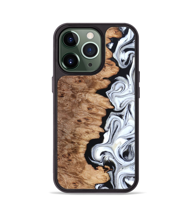 iPhone 13 Pro Wood Phone Case - Kayli (Black & White, 832723)