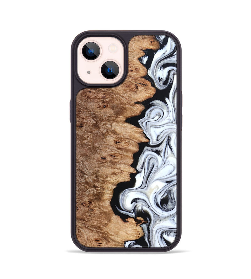iPhone 14 Wood Phone Case - Kayli (Black & White, 832723)