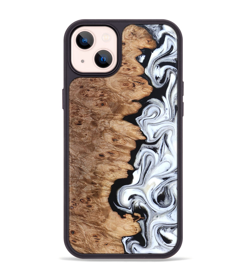 iPhone 14 Plus Wood Phone Case - Kayli (Black & White, 832723)
