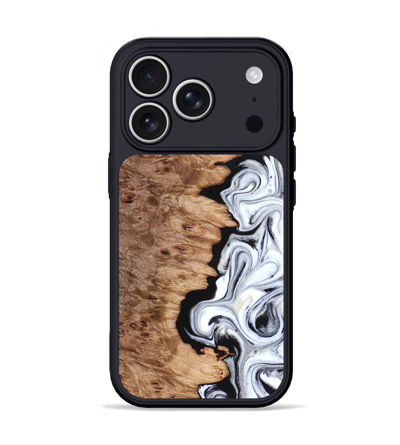 iPhone 17 Pro Wood Phone Case - Kayli (Black & White, 832723)