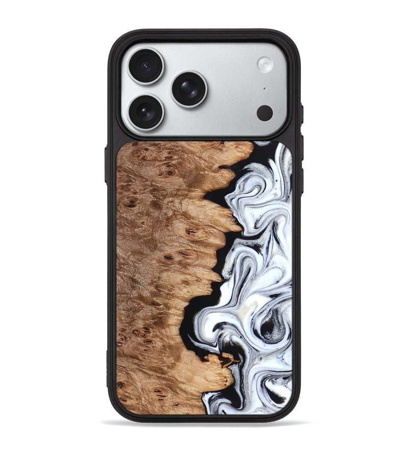 iPhone 18 Pro Max Wood Phone Case - Kayli (Black & White, 832723)