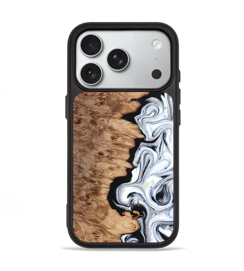 iPhone 18 Pro Wood Phone Case - Kayli (Black & White, 832723)