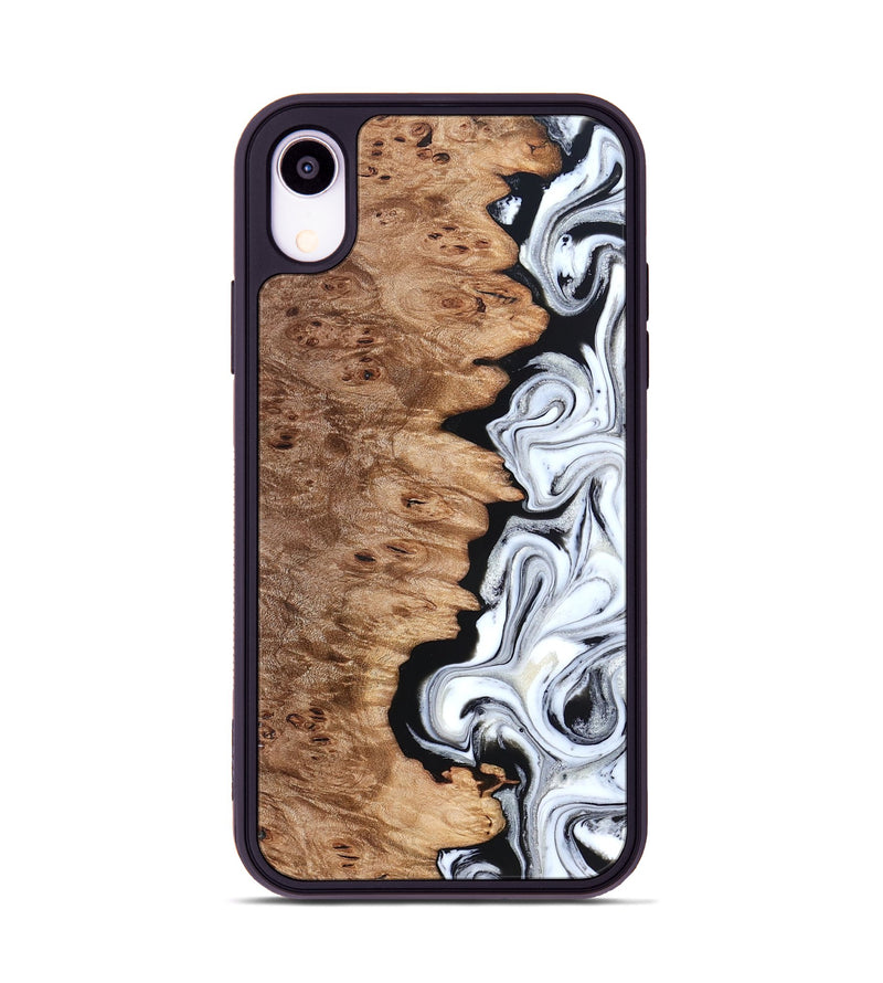 iPhone Xr Wood Phone Case - Kayli (Black & White, 832723)