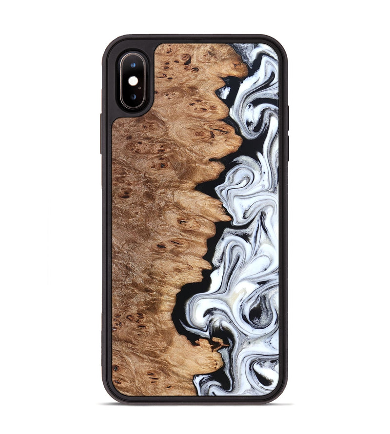iPhone Xs Max Wood Phone Case - Kayli (Black & White, 832723)