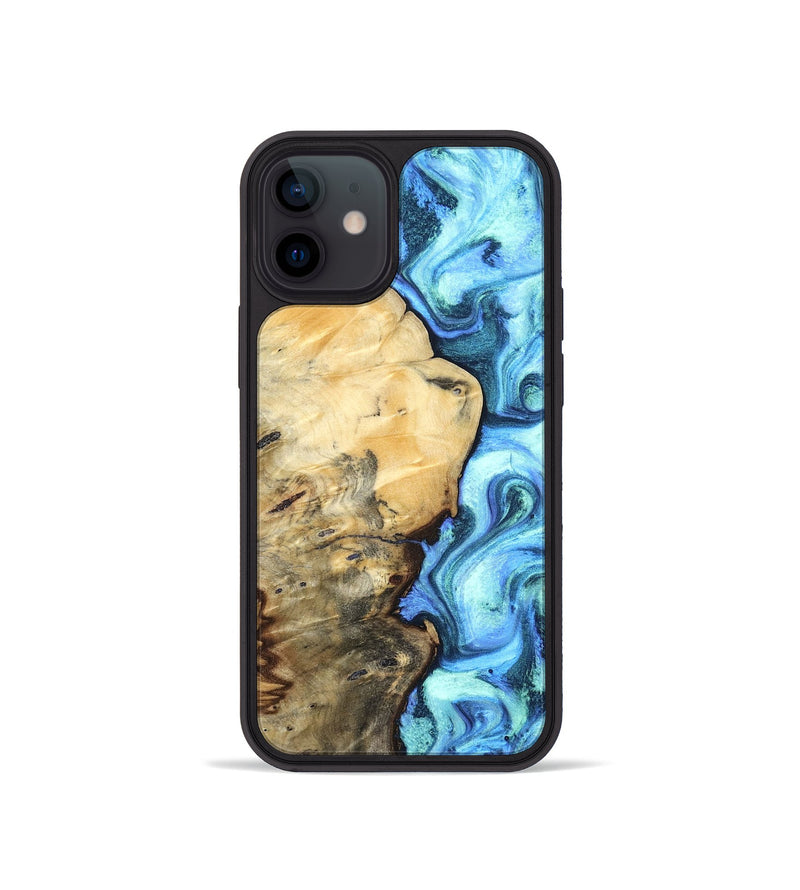 iPhone 12 mini Wood Phone Case - River (Blue, 832724)