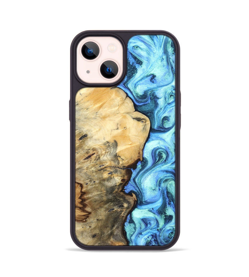 iPhone 14 Wood Phone Case - River (Blue, 832724)