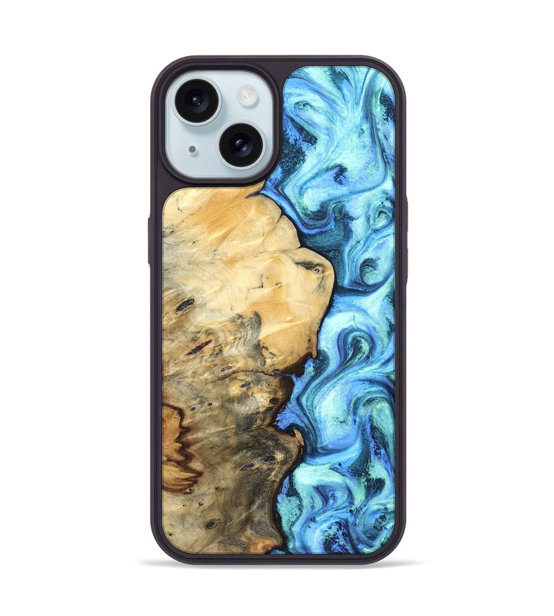 iPhone 15 Wood Phone Case - River (Blue, 832724)
