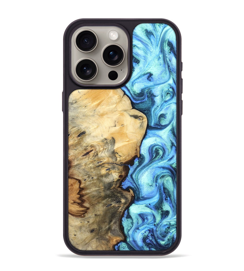 iPhone 15 Pro Max Wood Phone Case - River (Blue, 832724)