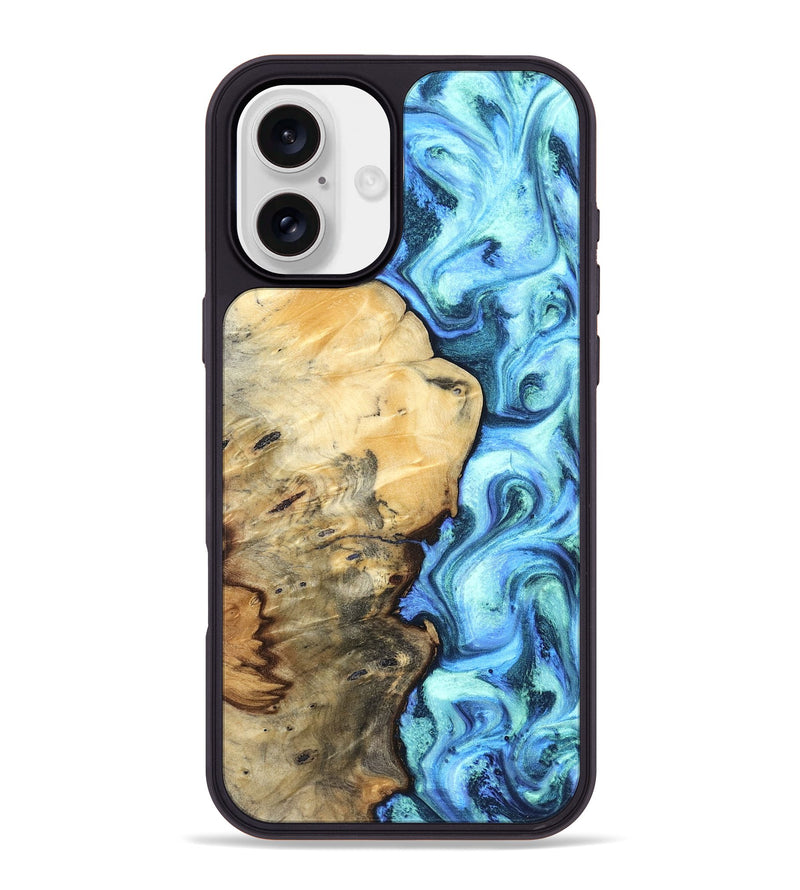 iPhone 16 Plus Wood Phone Case - River (Blue, 832724)