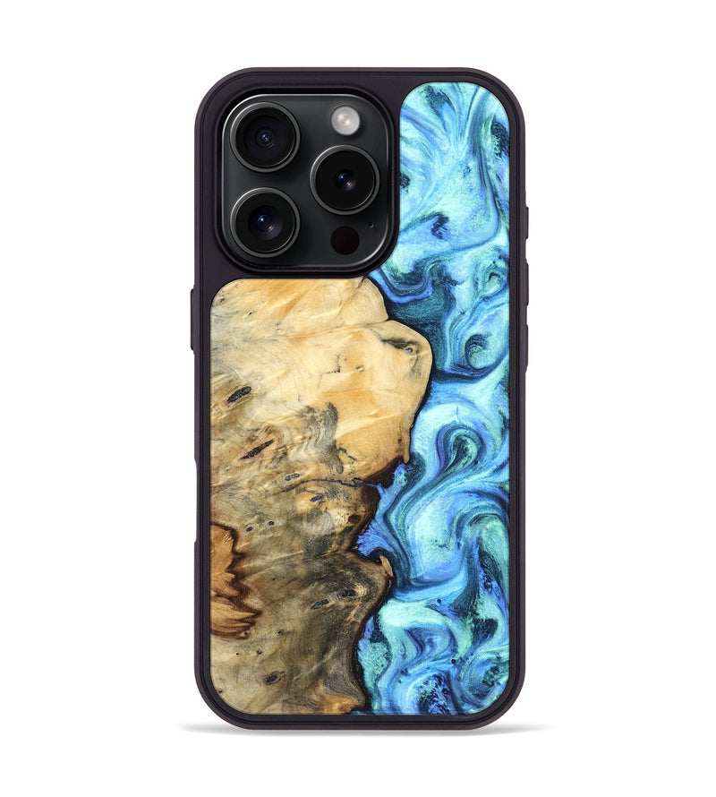 iPhone 16 Pro Wood Phone Case - River (Blue, 832724)