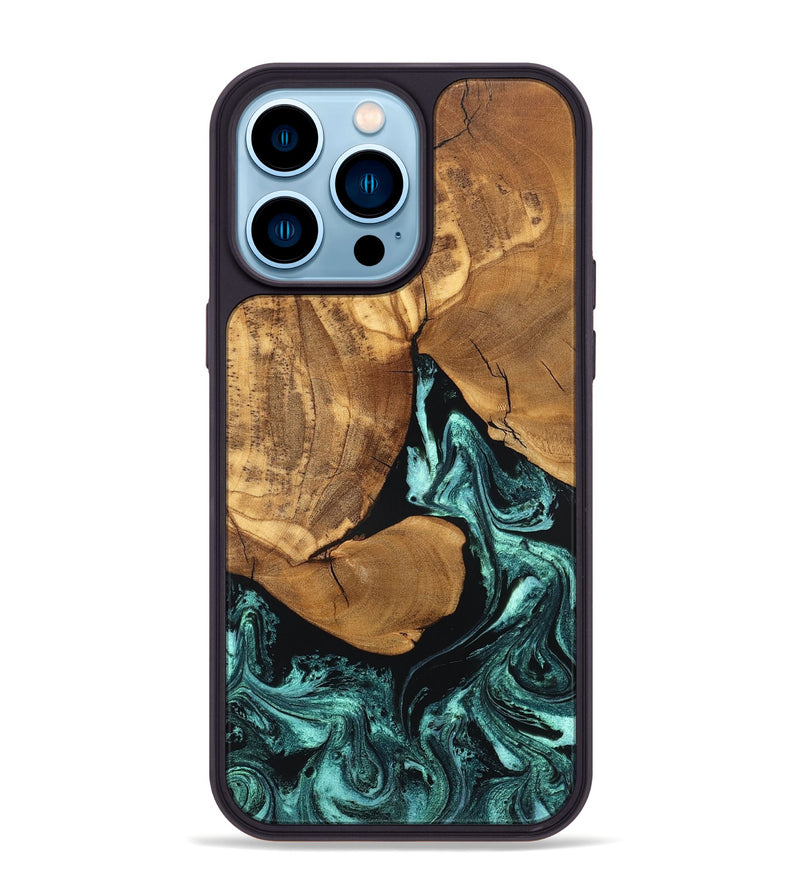 iPhone 14 Pro Max Wood Phone Case - Lyndsey (Green, 832728)