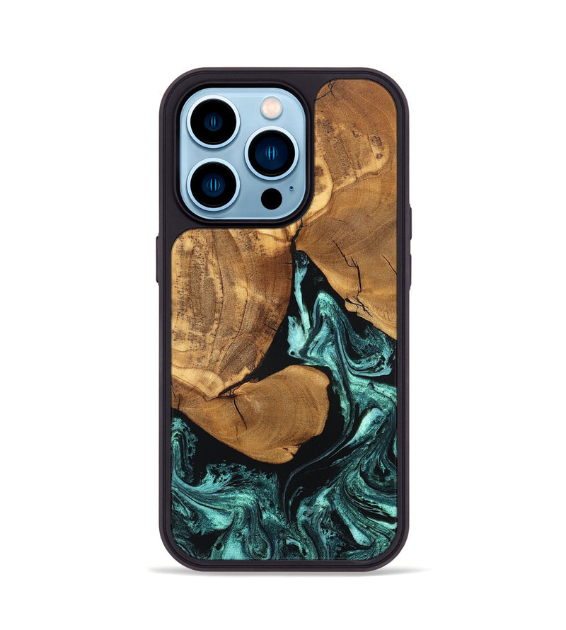 iPhone 14 Pro Wood Phone Case - Lyndsey (Green, 832728)