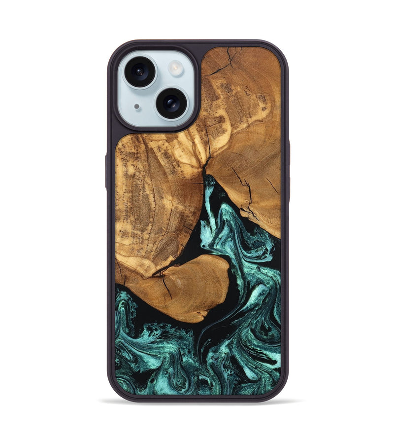 iPhone 15 Wood Phone Case - Lyndsey (Green, 832728)