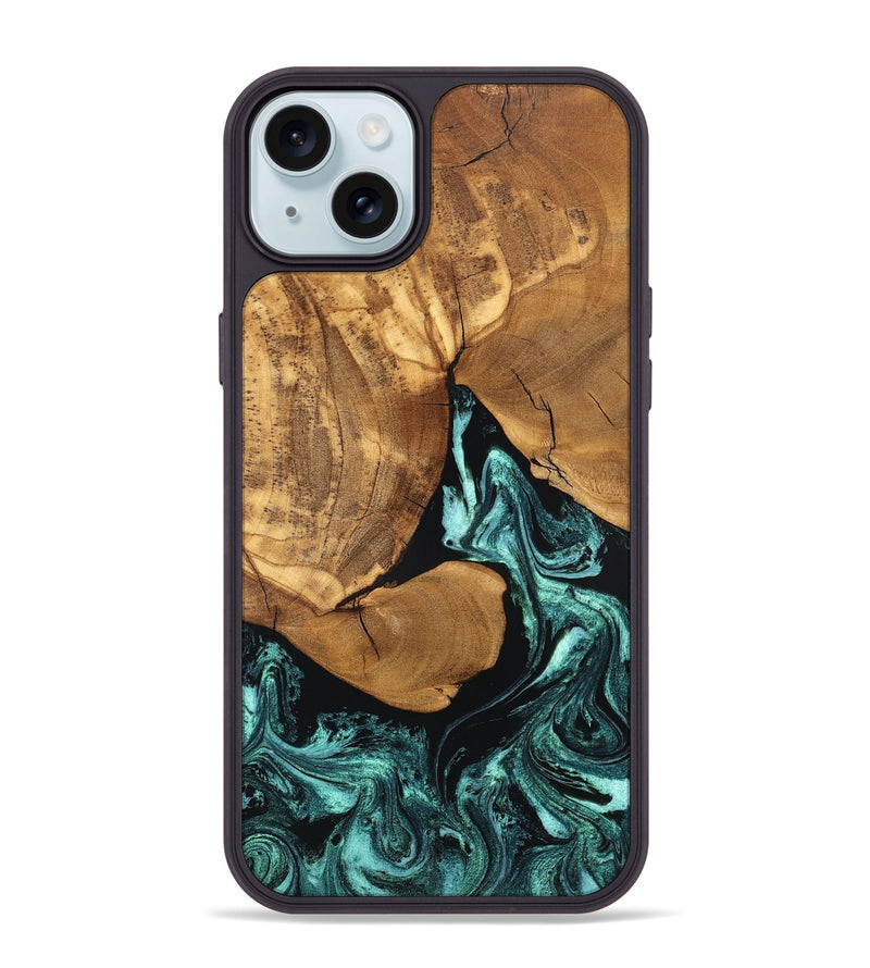 iPhone 15 Plus Wood Phone Case - Lyndsey (Green, 832728)