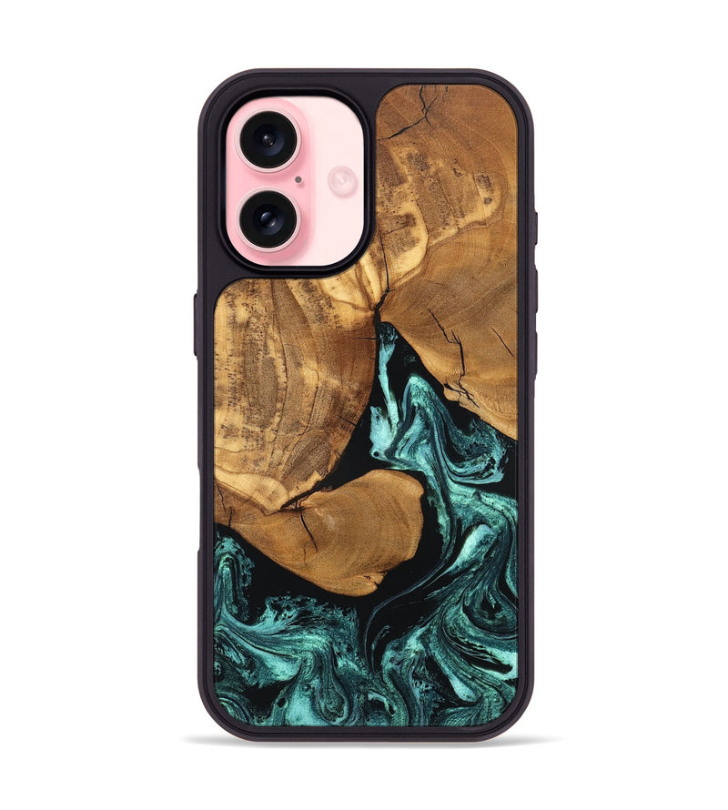 iPhone 16 Wood Phone Case - Lyndsey (Green, 832728)