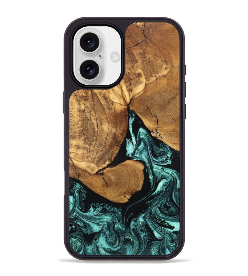 iPhone 16 Plus Wood Phone Case - Lyndsey (Green, 832728)