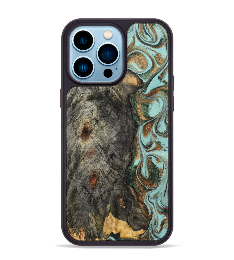 iPhone 14 Pro Max Wood Phone Case - Cloe (Green, 832729)