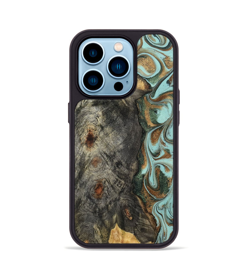 iPhone 14 Pro Wood Phone Case - Cloe (Green, 832729)