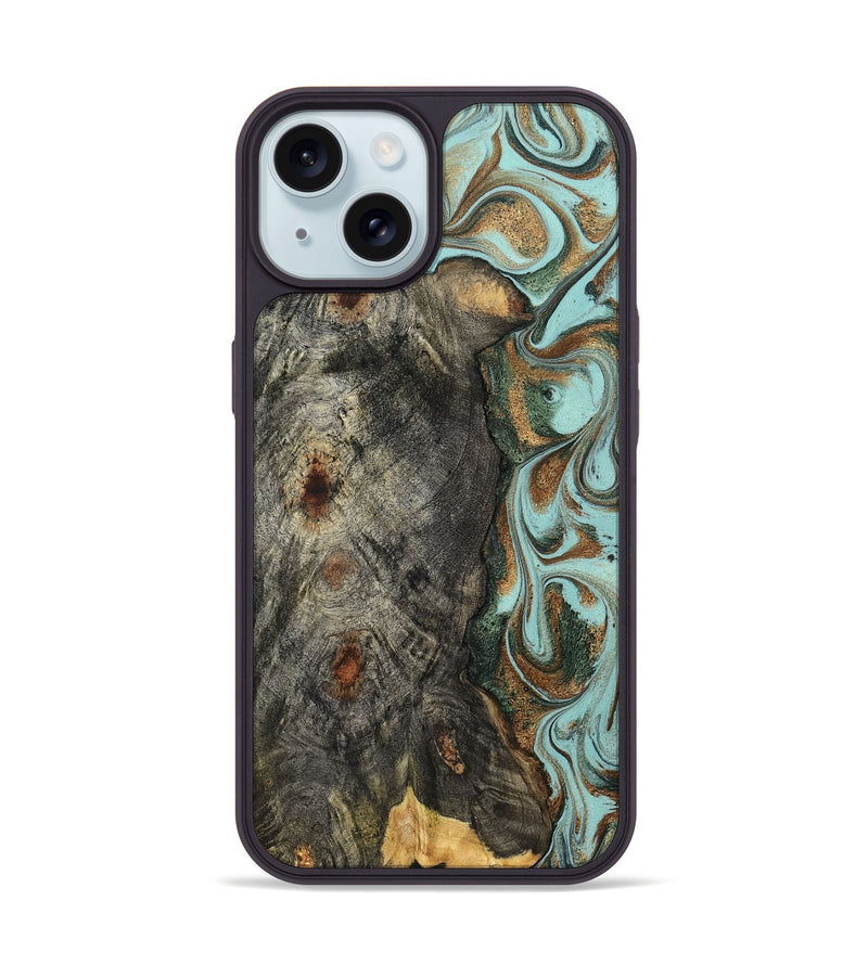 iPhone 15 Wood Phone Case - Cloe (Green, 832729)