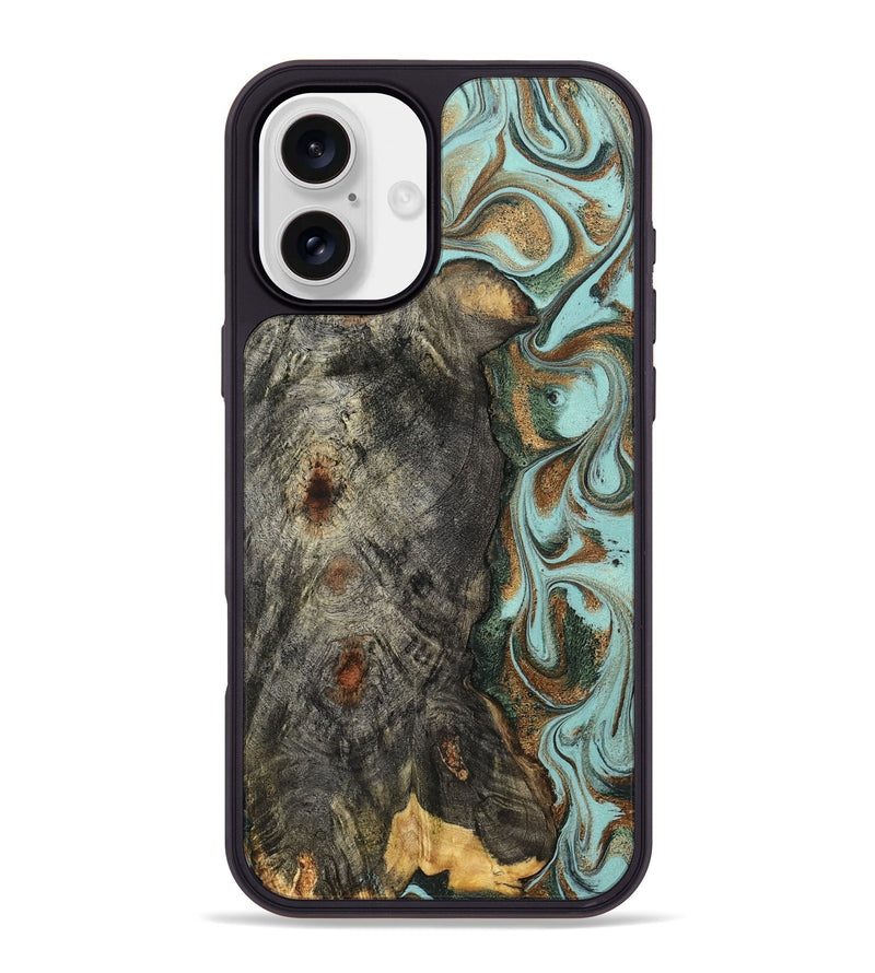 iPhone 16 Plus Wood Phone Case - Cloe (Green, 832729)