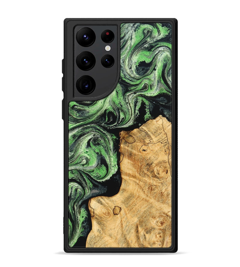 Galaxy S22 Ultra Wood Phone Case - Malvina (Green, 832730)