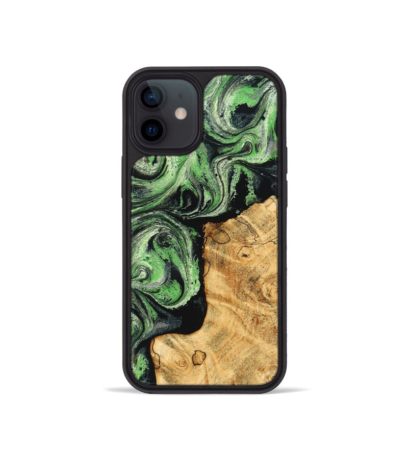 iPhone 12 mini Wood Phone Case - Malvina (Green, 832730)