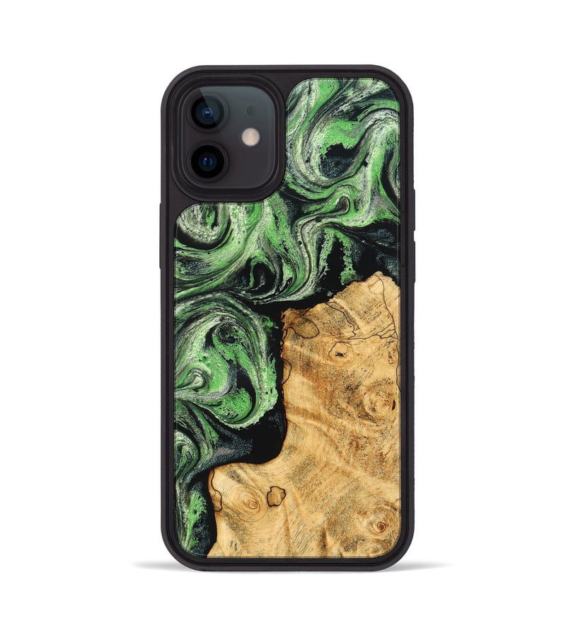 iPhone 12 Wood Phone Case - Malvina (Green, 832730)