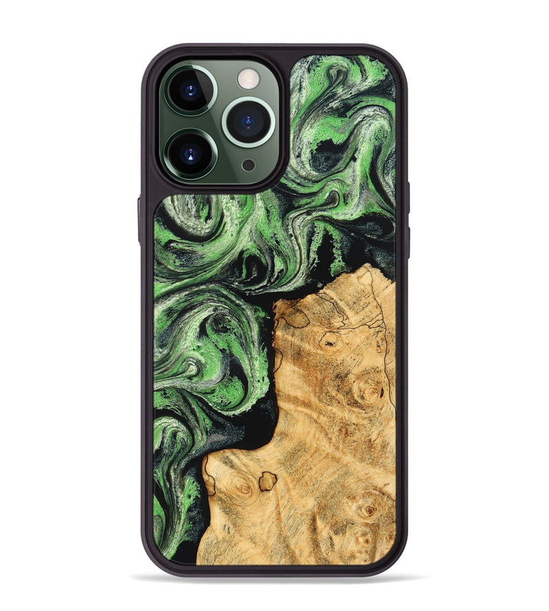 iPhone 13 Pro Max Wood Phone Case - Malvina (Green, 832730)