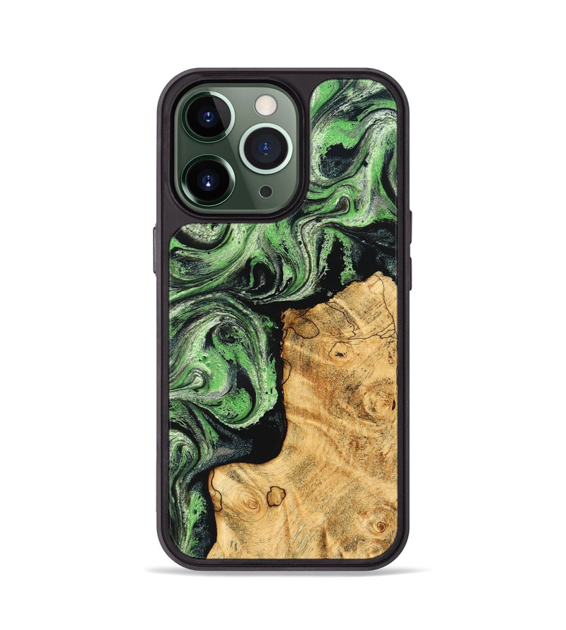 iPhone 13 Pro Wood Phone Case - Malvina (Green, 832730)