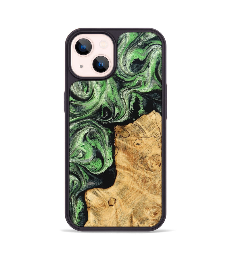 iPhone 14 Wood Phone Case - Malvina (Green, 832730)