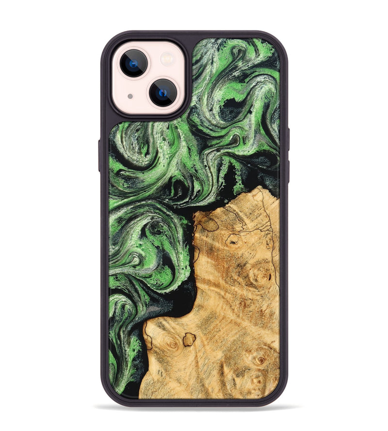 iPhone 14 Plus Wood Phone Case - Malvina (Green, 832730)