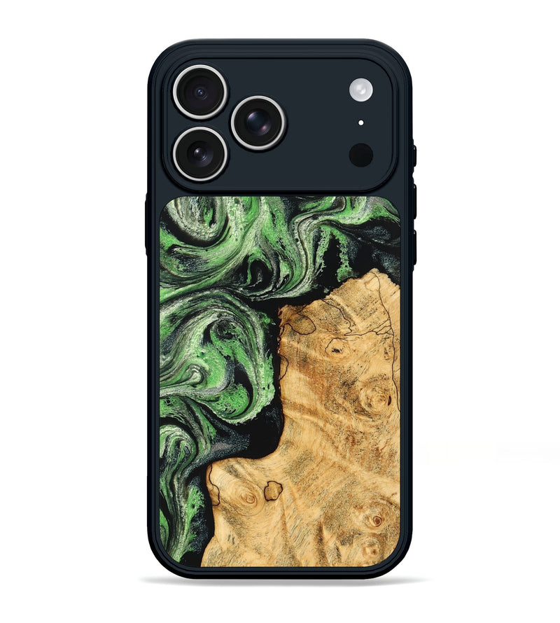 iPhone 17 Pro Max Wood Phone Case - Malvina (Green, 832730)