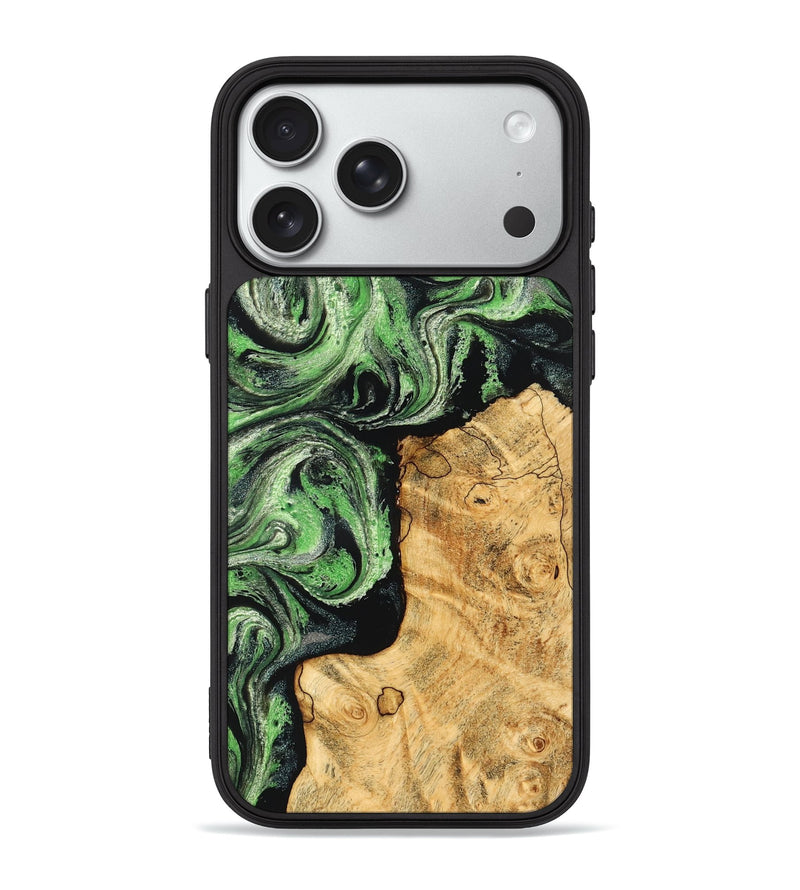 iPhone 18 Pro Max Wood Phone Case - Malvina (Green, 832730)