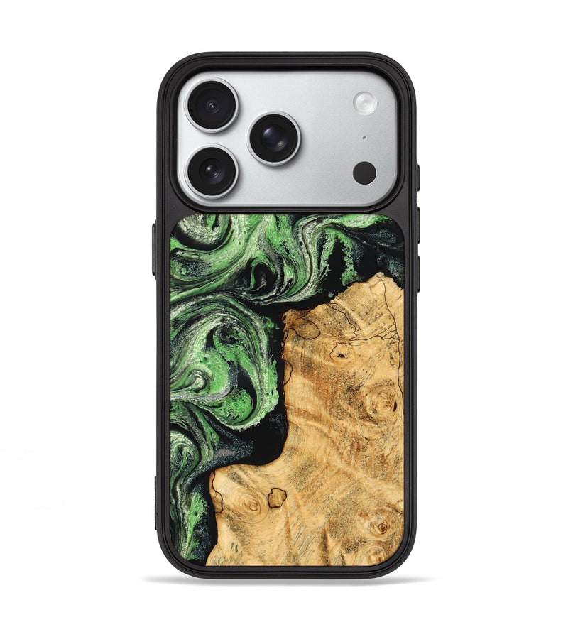 iPhone 18 Pro Wood Phone Case - Malvina (Green, 832730)