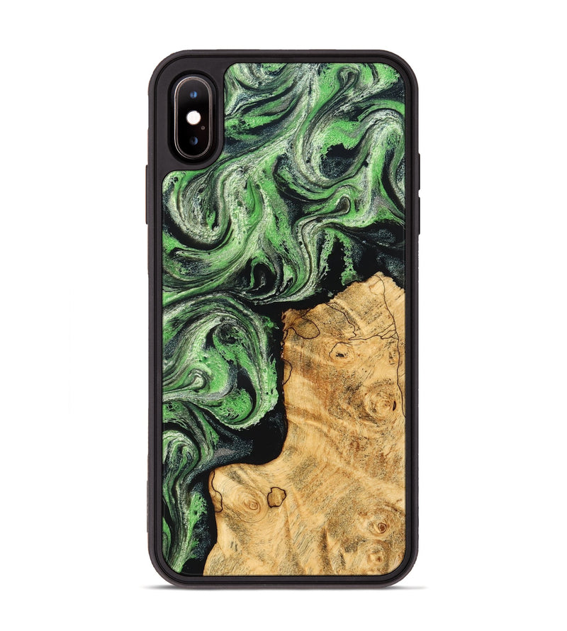 iPhone Xs Max Wood Phone Case - Malvina (Green, 832730)
