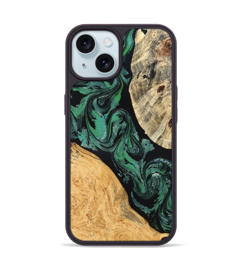 iPhone 15 Wood Phone Case - Normand (Green, 832732)