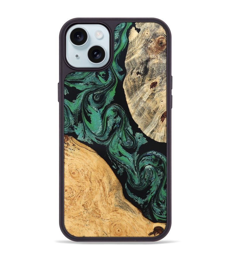 iPhone 15 Plus Wood Phone Case - Normand (Green, 832732)