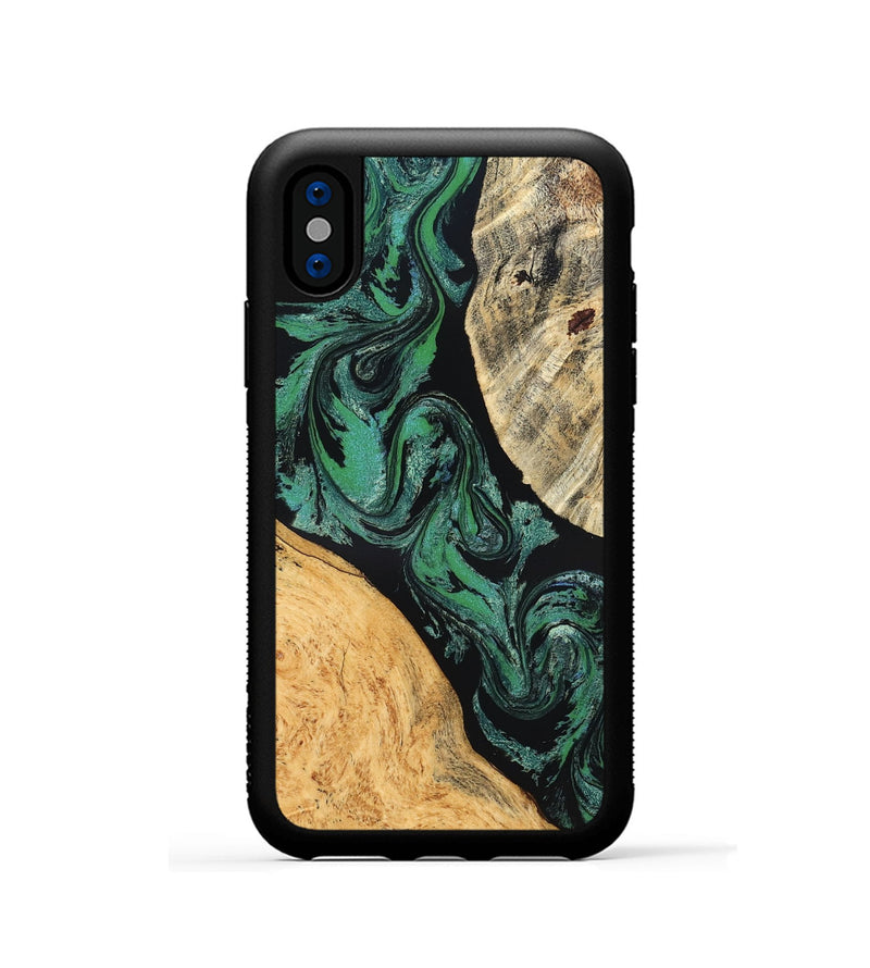 iPhone Xs Wood Phone Case - Normand (Green, 832732)