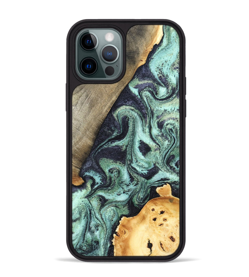 iPhone 12 Pro Max Wood Phone Case - Lester (Green, 832733)