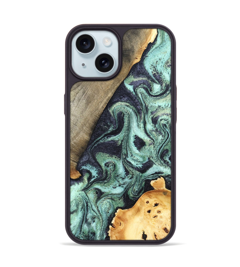 iPhone 15 Wood Phone Case - Lester (Green, 832733)