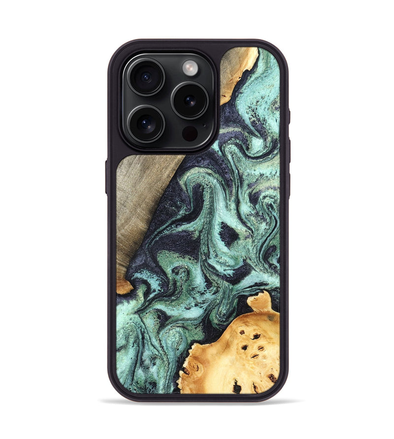 iPhone 15 Pro Wood Phone Case - Lester (Green, 832733)