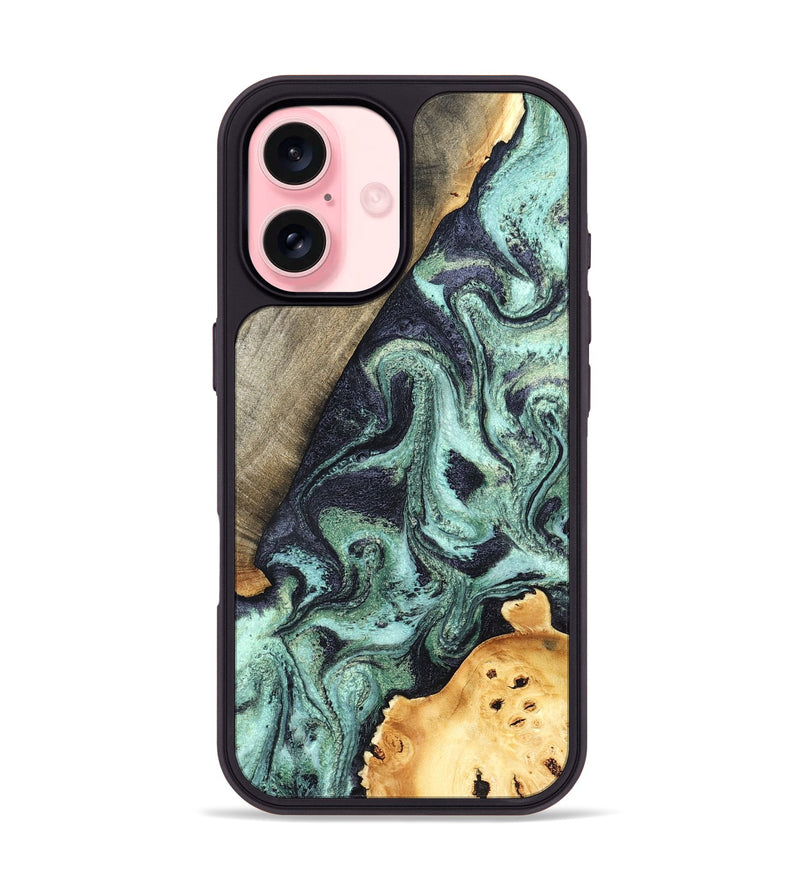 iPhone 16 Wood Phone Case - Lester (Green, 832733)