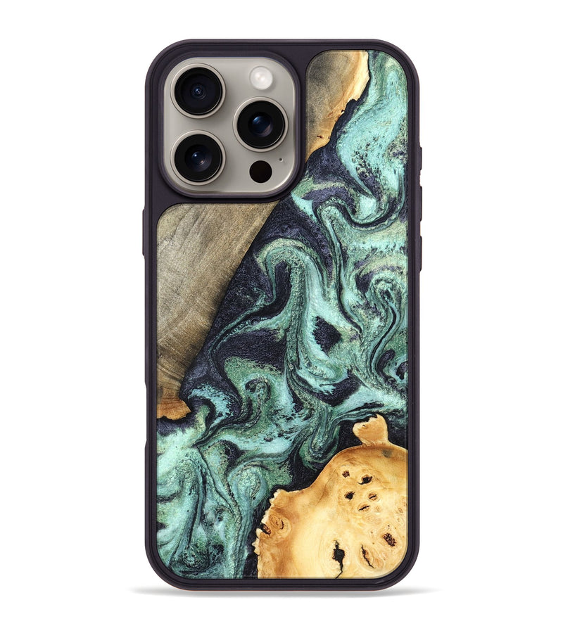 iPhone 16 Pro Max Wood Phone Case - Lester (Green, 832733)