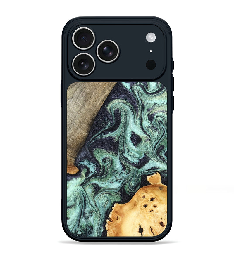 iPhone 17 Pro Max Wood Phone Case - Lester (Green, 832733)
